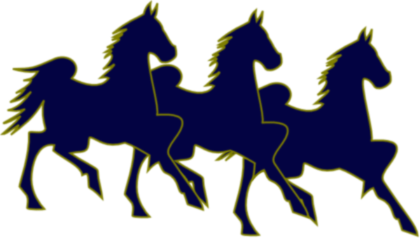 Three Horses Blue And Tan Clip Art - Gaited Horse - Make America Gait Again Mousepad (600x340)