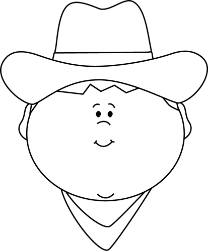 Free Cowboy Clipart Black And White Image 2 Hat Png - Clip Art (413x500)