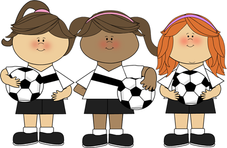 Girl Soccer Players Clip Art - Soccer Girls Clip Art (450x294)