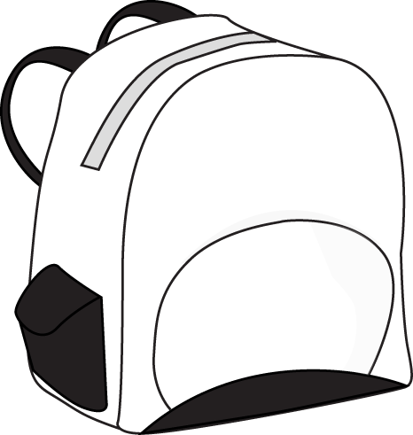 Related For Backpack Clipart C - White Backpack Clipart (466x491)