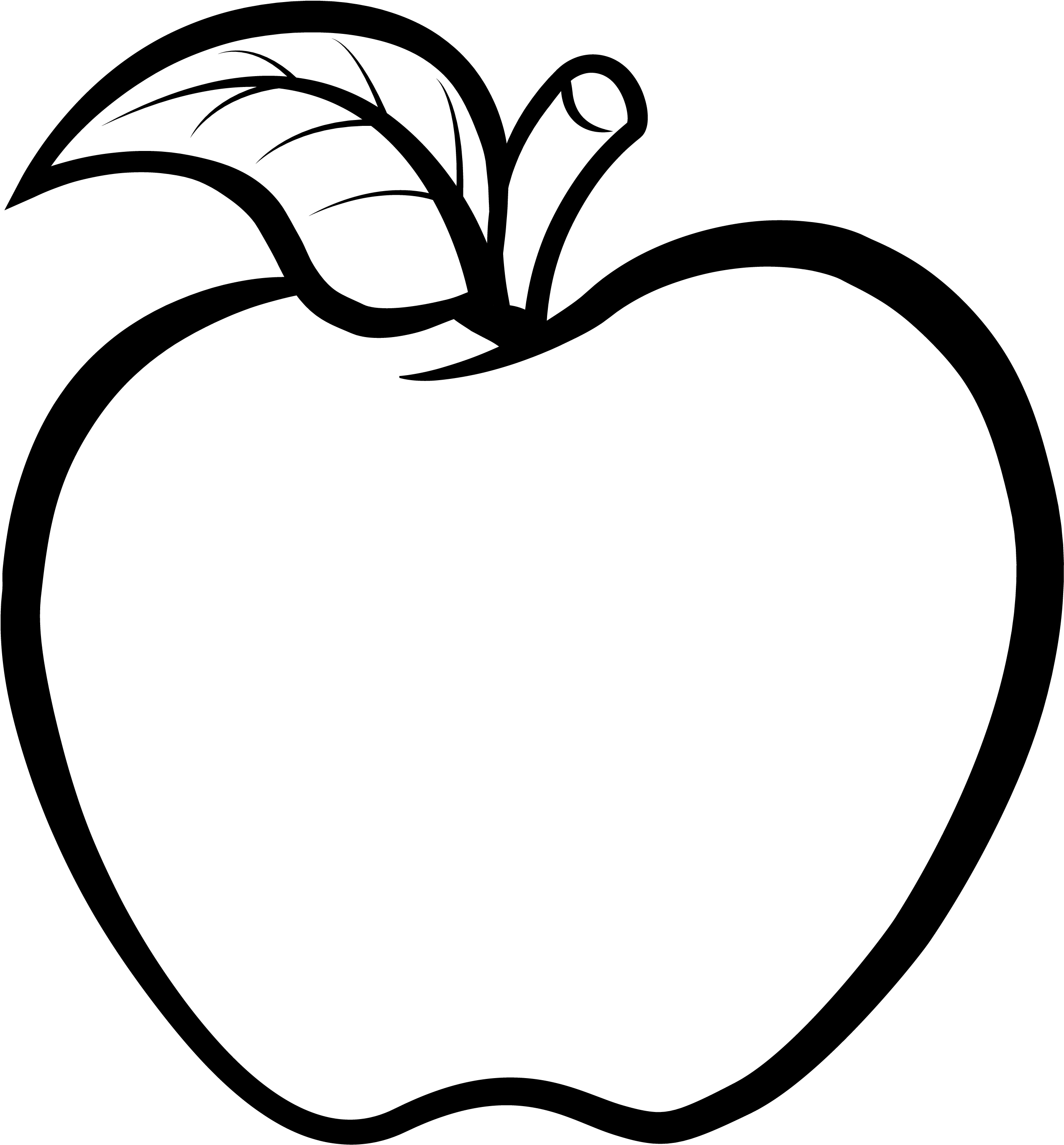 Clip Art - White Apple Clipart (2550x2750)