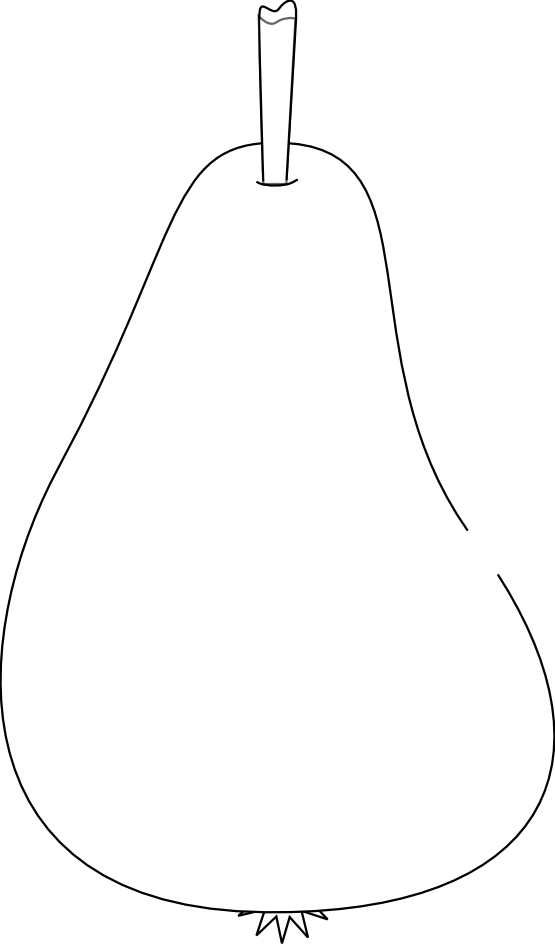 Free Pear Black And White - Clip Art (555x944)