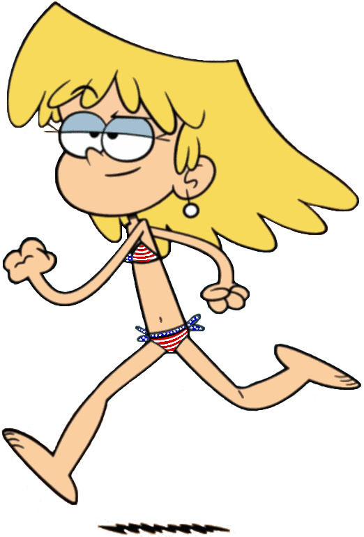 Lori Loud Flag Bikini Running - Leni And Lori Loud (600x837)