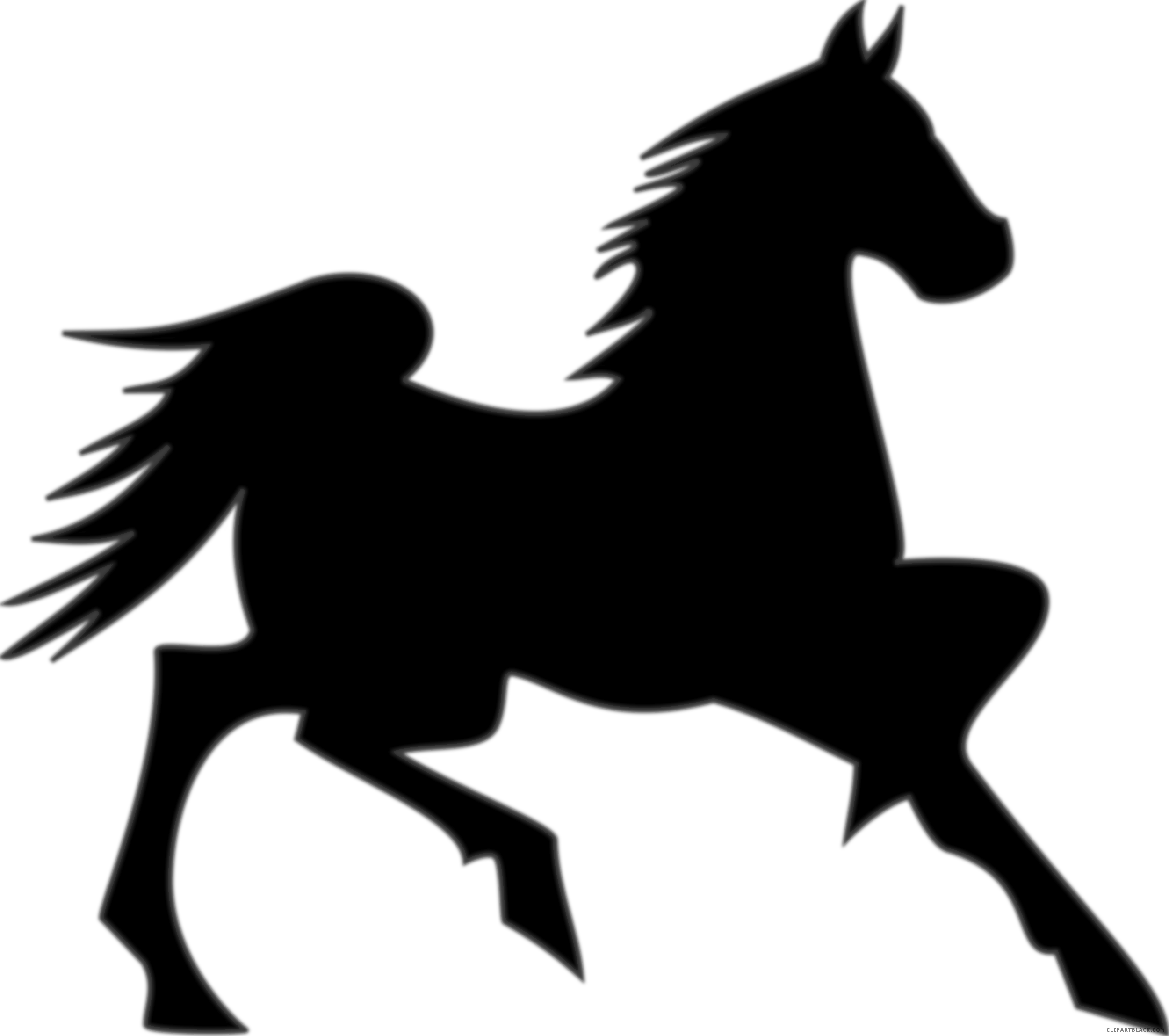 Horse Animal Free Black White Clipart Images Clipartblack - Horse Clip Art (2500x2215)