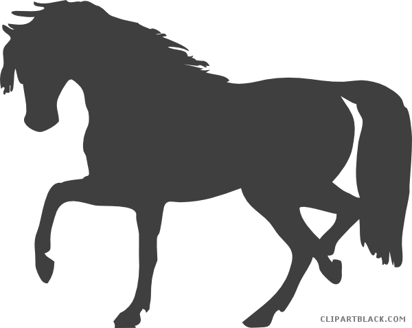 Horse Quality Animal Free Black White Clipart Images - Horse Silhouette No Background (600x477)