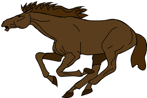 Horse Galloping Mare Running Gallop Fast E - Horse Running Clip Art (505x340)