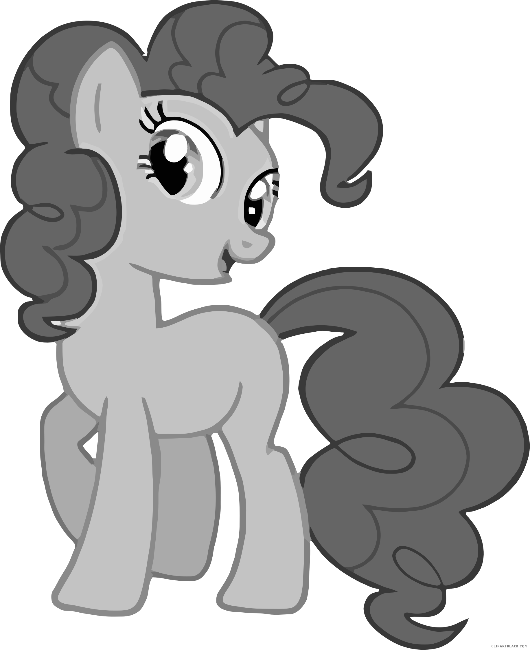 Horse Animal Free Black White Clipart Images Clipartblack - Mlp Pinkie Pie Animations (1832x2244)