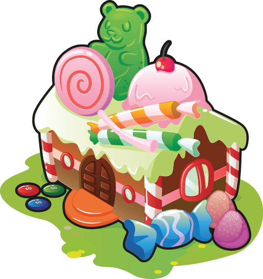 Excellent Minimo Candy House Forest Forest With Animated - Candy House Png (536x570)