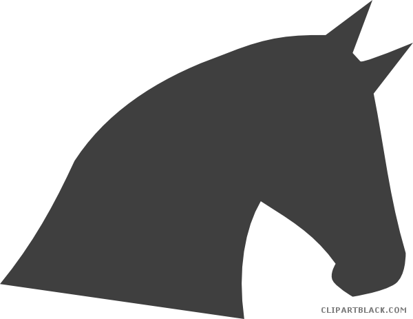 Horse Head Animal Free Black White Clipart Images Clipartblack - Horse Head Clip Art (600x463)