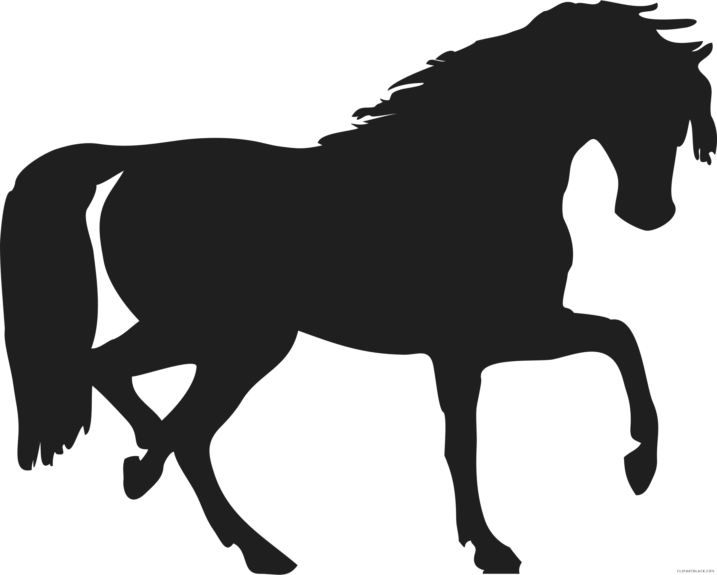 Horse Silhouette Animal Free Black White Clipart Images - Horse Silhouette Clip Art (2400x1924)