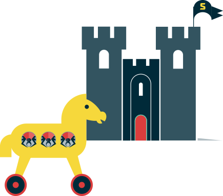 It Only Takes One Click To Give An Attacker The Upper - Malware (435x381)