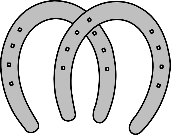 Double Horeshoes Clip Art - Horse Shoes Clip Art (600x475)