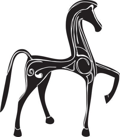 Greek Art - Horse Shower Curtain (500x500)