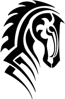 Tribal Horse Head Tattoo Design - Celtic Horse (456x343)