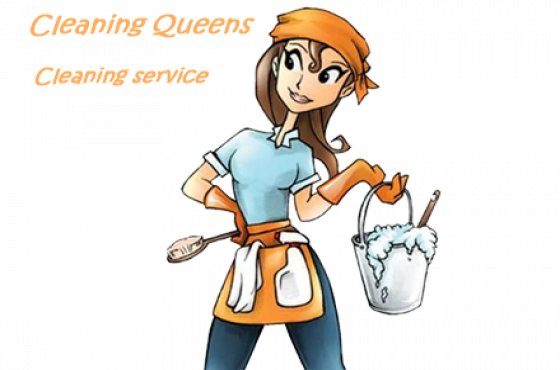 Cleaning Queens Cleaning Agency - Cartoon Cleaning Lady (560x370)
