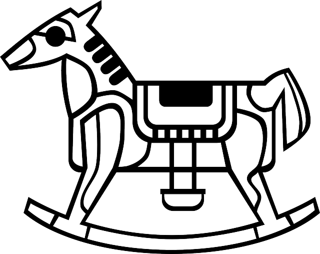 Toy Rocking Horse, Horse, Toy - Outline Picture Of Toy (640x507)