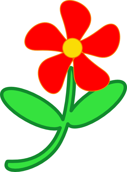 Red Flower Clip Art (438x594)