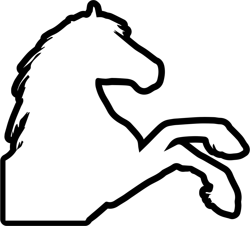 Horse Raising Feet Outline Right Side View Comments - Horse Outline (982x887)