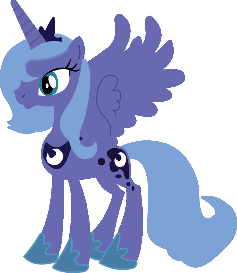 Princess Luna W/o Outline By Rainbowdaeshie - Little Pony Friendship Is Magic (834x959)