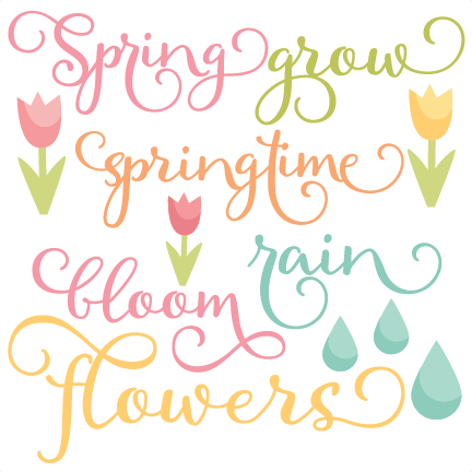 Spring Words Scrapbook Cut File Cute Clipart Files - Spring Words Scrapbook Cut File Cute Clipart Files (432x432)