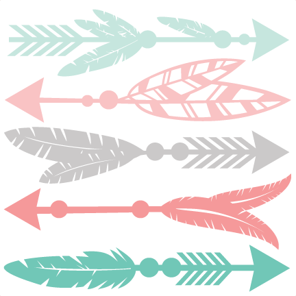 Feathered Arrow Clip Art Feather Arrow Set Svg Scrapbook - Cute Feather Clip Art (432x432)