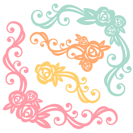 Flower Flourishes Svg Scrapbook Cut File Cute Clipart - Clipart Flowers For Cricut (432x432)