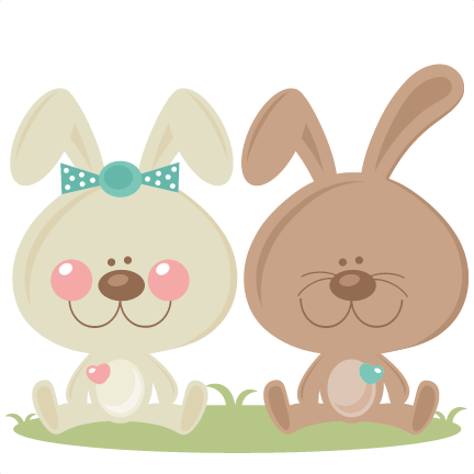 Boy And Girl Easter Bunny Scrapbook Cuts Svg Cutting - Kate's Cuttables Hearts Clipart (432x432)