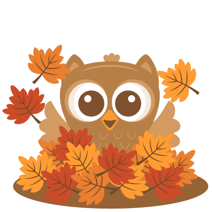 Owl In Leaves Svg Scrapbook Cut File Cute Clipart Files - Cute Fall Owl Clipart (432x432)