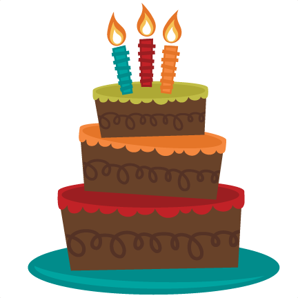 3 Tiered Birthday Cake Svg Cut File For Cutting Machines - Birthday Cake No Background (432x432)