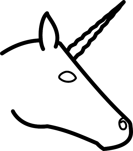 Unicorns Head, Profile, Silhouette, Cartoon, Horse, - Draw A Unicorn Head Easy (564x640)