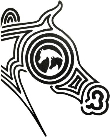 Arabian Half Maze Horse Head-blk Glitter - Arabian Horse (389x480)