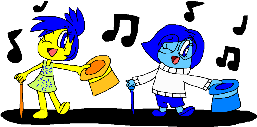 Joy And Sadness Sings One By Pokegirlrules - Cartoon (1024x527)