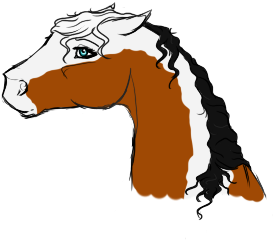 Example Horse Head-shot Sketch Colored/shaded - Stallion (350x350)