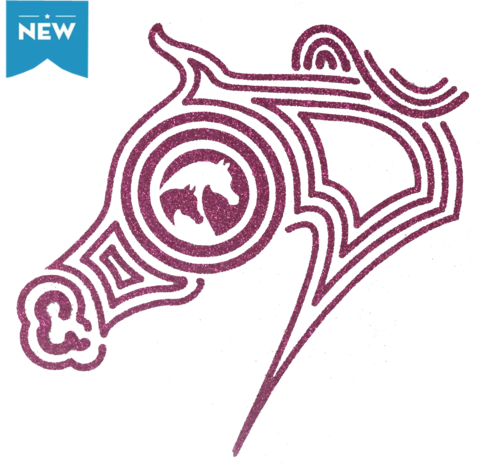 Arabian Full Maze Horse Head-pink Glitter - Arabian Horse (480x463)