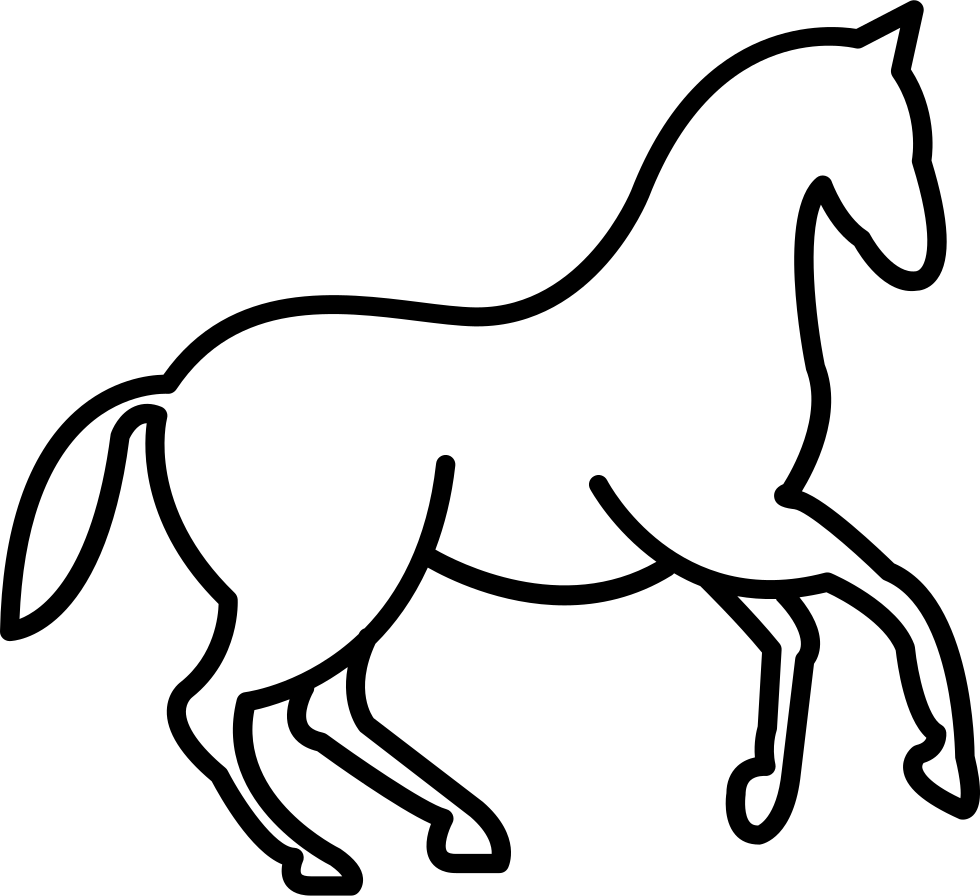 Dancing Horse Outline Svg Png Icon Free Download - Horse Outline Png (980x896)