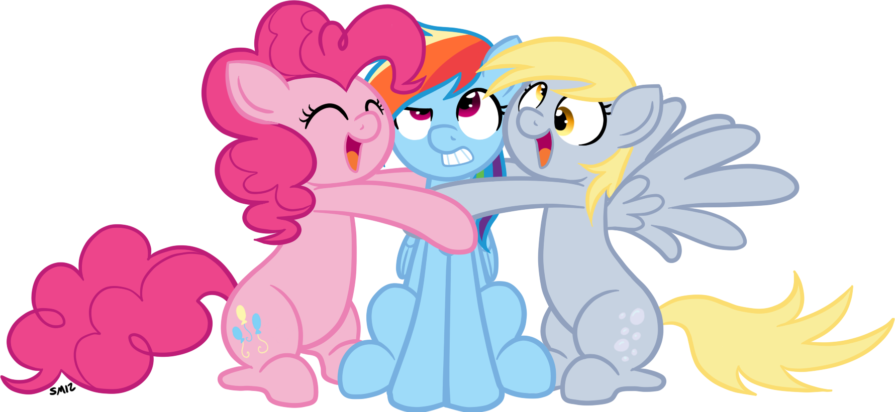 Smiz Pony Pinkie Pie Rainbow Dash Derpy Hooves Rarity - Cartoon (1781x821)