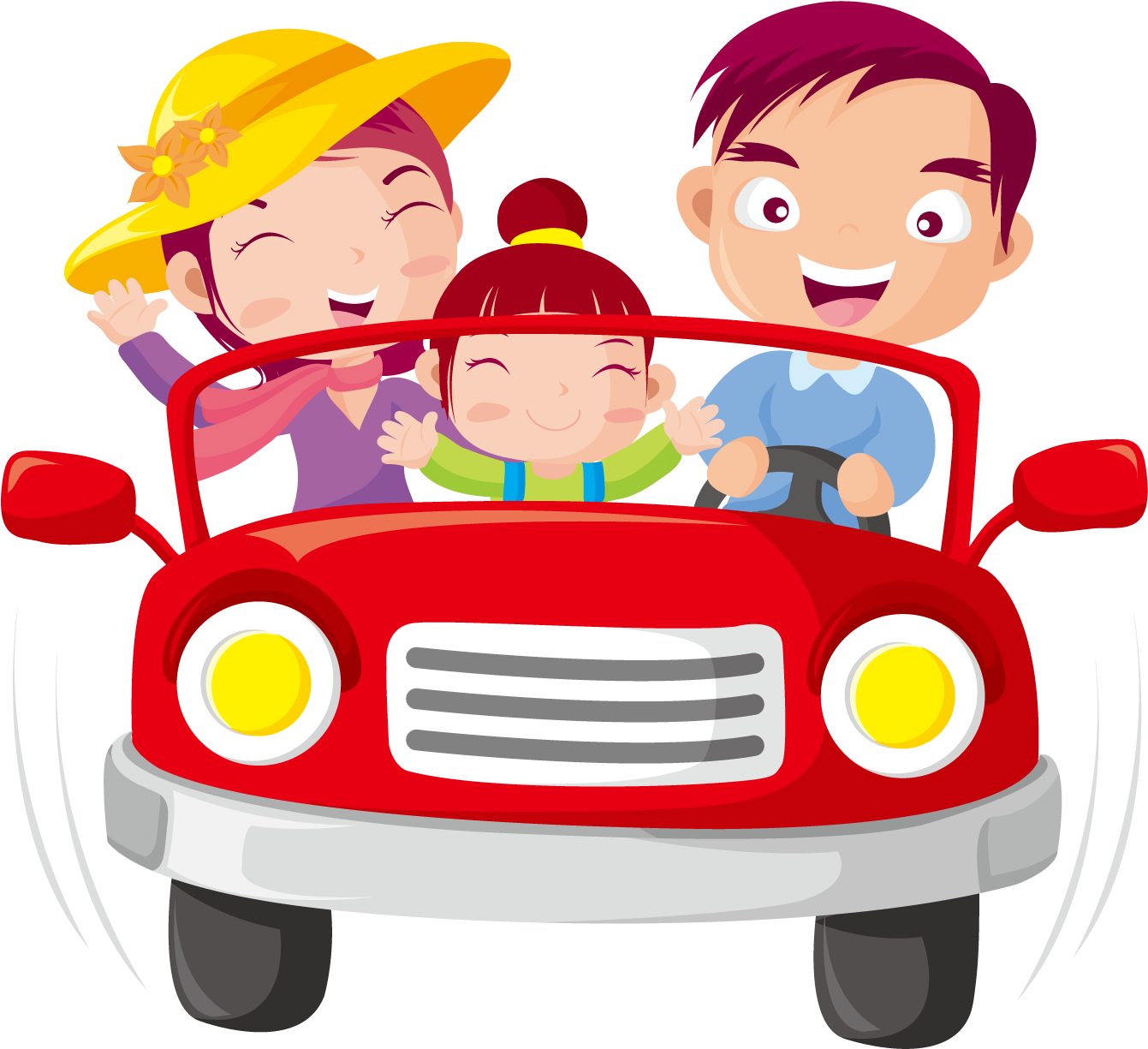 Car Child Clip Art - Kids In A Car Clipart (1500x1501)