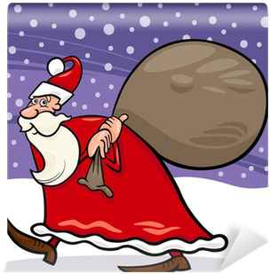 Santa Claus With Sack Cartoon Illustration Wall Mural - Age Of Enlightenment (400x400)
