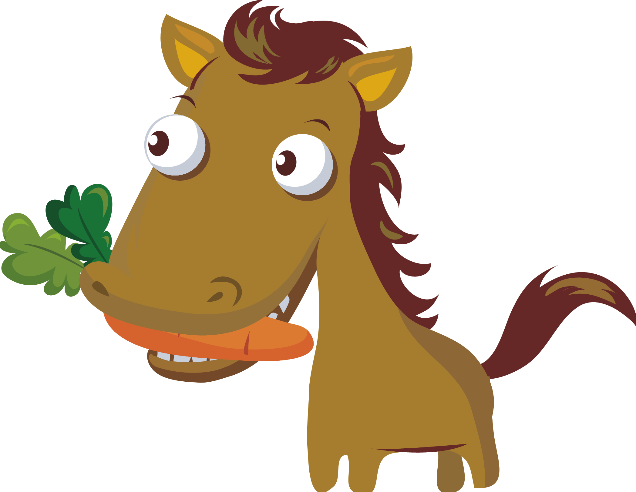 Miniature Horse - Horse Eating Carrot Cartoon (2097x1623)