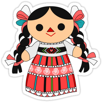 Dollies That Die Cartoon - Mexican Rag Doll Drawings (375x360)