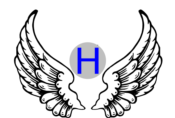 Flying H Clip Art At Clker - Angel Wings Drawing Simple (600x407)