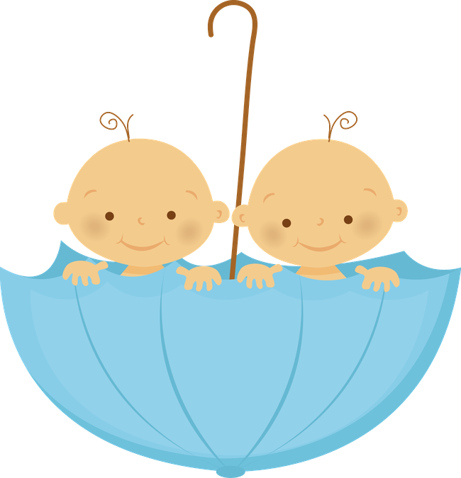 Grávida E Bebê - Twins Baby Shower Clipart (650x675)