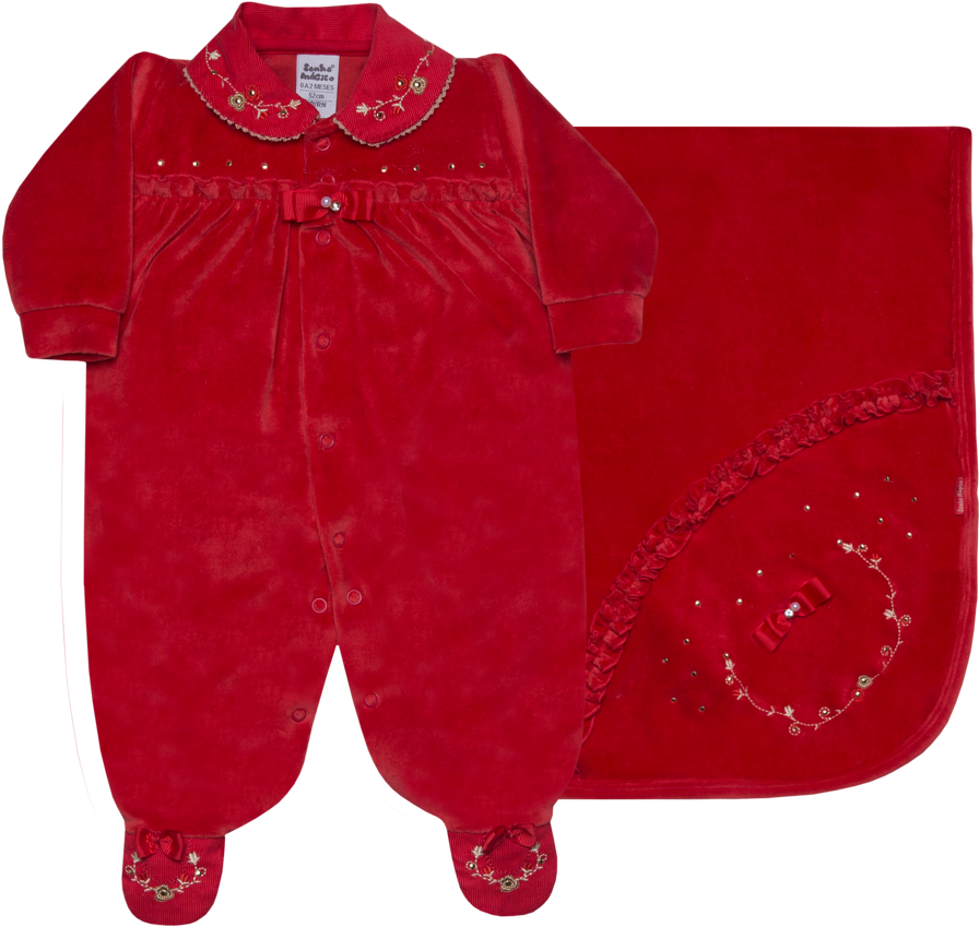 Saída Maternidade Vermelha De Plush Menina Dalila - Saida Maternidade Vermelho Para Menina (1100x1100)