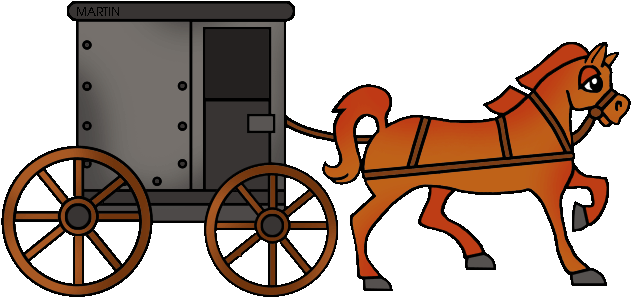 Cart Clipart Horse And Buggy - Horse And Buggy Clipart (648x315)