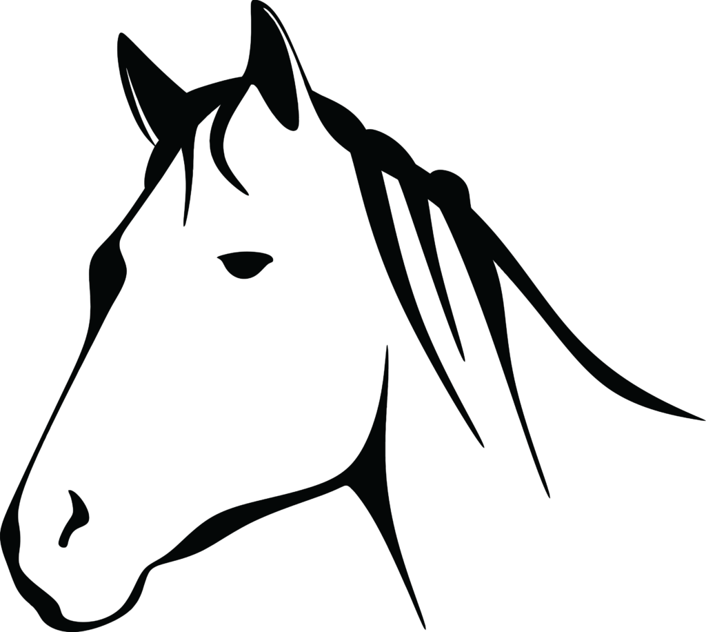 Animal Head - Horse Head Clipart Black And White (1024x916)