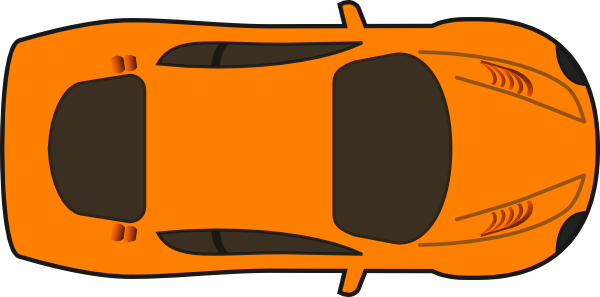 Lamborghini Clipart Cartoon - Car Top View Clipart (600x297)