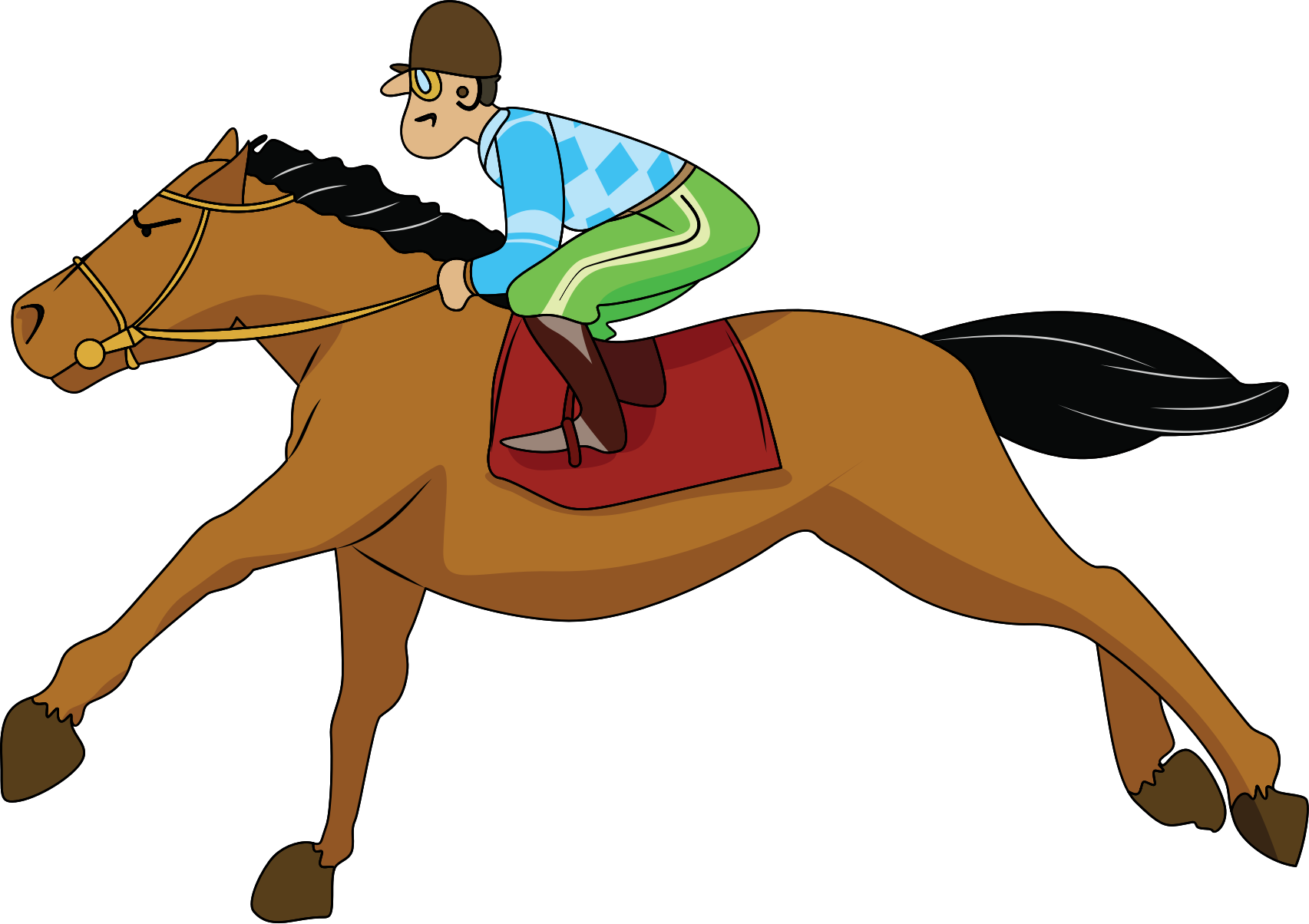 Clip Art Horse Racing Jockey - Mane (1705x1204)
