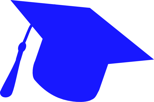 School Graduation Clip Art - Royal Blue Graduation Cap (600x398)