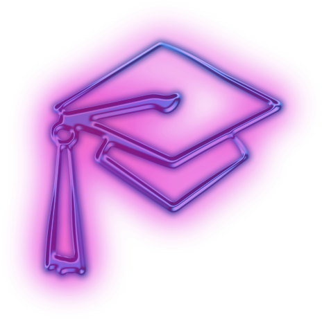 Graduation Cap Icon Clipart - Neon Graduation Hat Png (512x512)