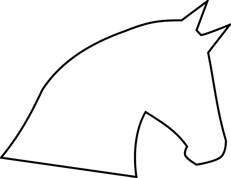 Animals Horse Head Outline Profile - Horse Head Drawing Simple (931x720)